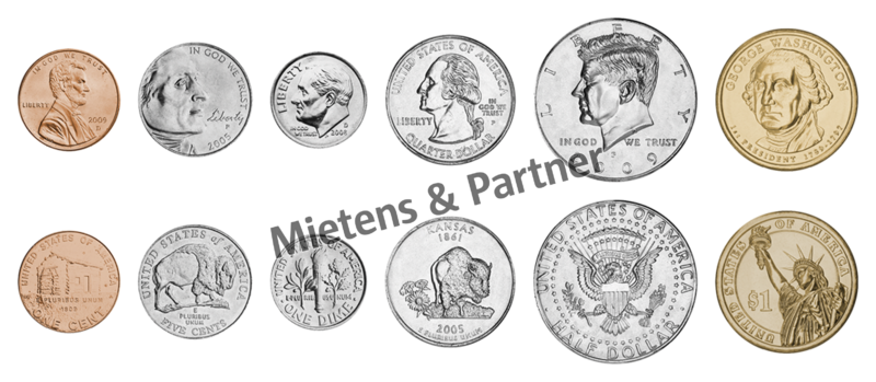 Vereinigte Staaten von Amerika (Präsidiale Bundesrepublik) 1, 5 Cents, 1/10, 1/4, 1/2, 1 Dollar (10585)