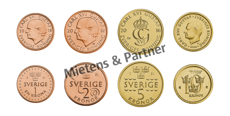 Schweden (Königreich) 1, 2, 5, 10 Kronor (46937)
