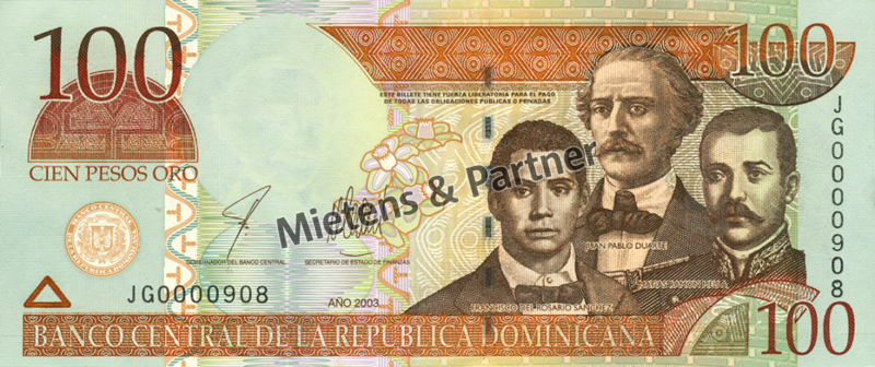 Dominikanische Republik (Republik) 100 Pesos Oro (04394)
