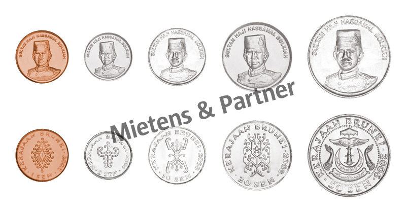 Brunei Darussalam (Erbmonarchie) 1, 5, 10, 20, 50 Sen (12493)