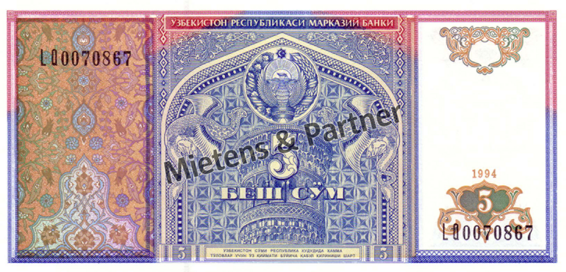 Usbekistan (Republik) 5 Som (02898)