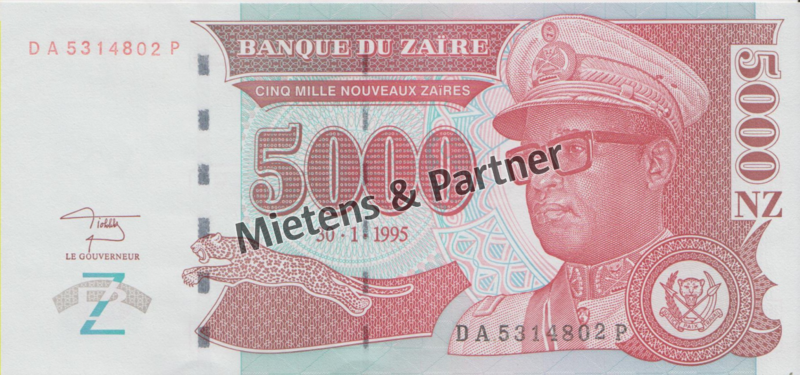 Zaire - Kongo (Republik) 5.000 New Zaires (32905)