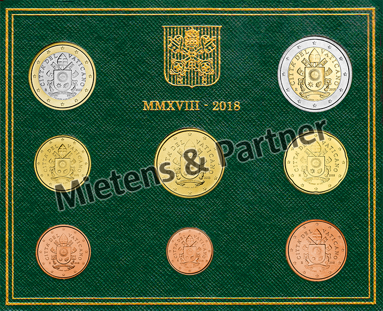 Vatikanstadt (Absolute Wahlmonarchie) 1, 2, 5, 10, 20, 50 Euro Cent, 1, 2 Euro (53860)