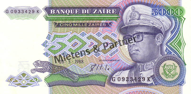 Zaire - Kongo (Republik) 5.000 Zaires (03455)