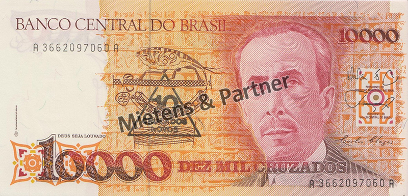 Brasilien (Bundesrepublik) 10 Cruzados Novos on 10.000 Cruzados (35615)