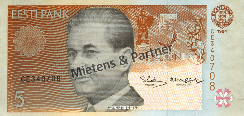 Estland (Parlamentarische Republik) 5 Krooni (02497)