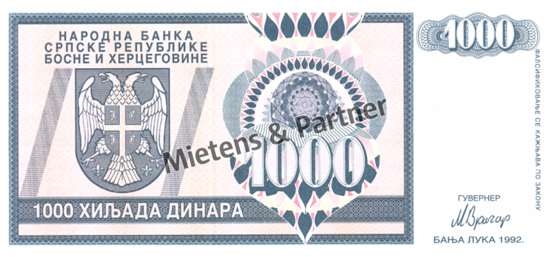 Bosnien und Herzegowina (Republik Srpska) 1.000 Dinara (03115)