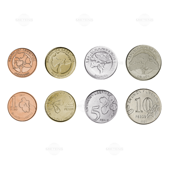 Argentinien (Republik) 1, 2, 5, 10 Pesos (71458)