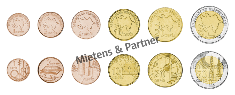 Aserbaidschan (Republik) 1, 3, 5, 10, 20, 50 Qapik (09485)