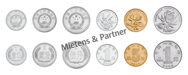 China (Volksrepublik) 1, 2, 5 Fen, 1, 5 Jiao, 1 Yuan (12583)