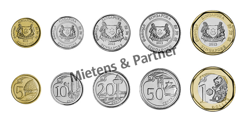 Singapore (Republic) 5, 10, 20, 50 Cents, 1 Dollar (34140)