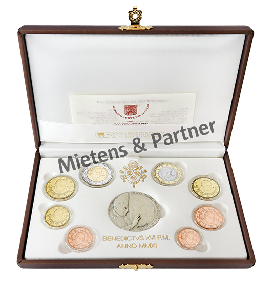 Vatican City State (Absolute Elective Monarchy) 1, 2, 5, 10, 20, 50 Euro Cent, 1, 2 Euro (54750)