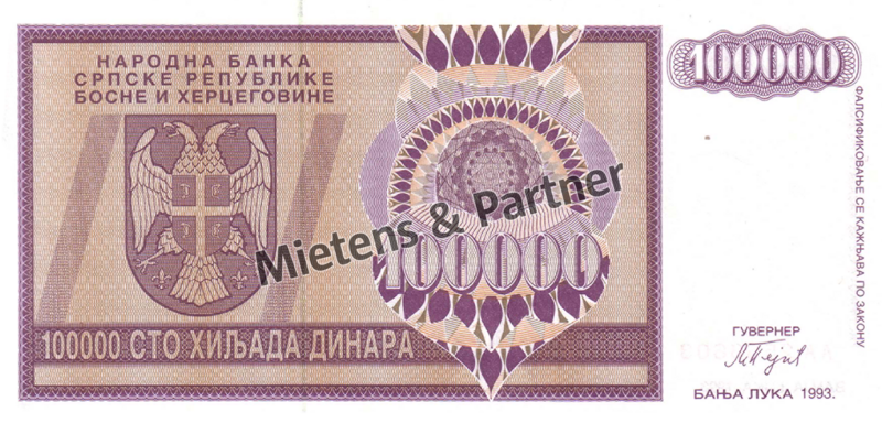 Bosnia and Herzegovina (Republic of Srpska) 100.000 Dinara (03120)