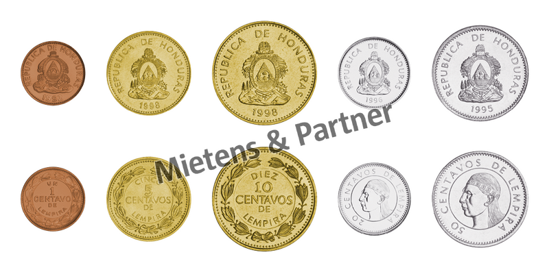 Honduras (Republic) 1, 5, 10, 20, 50 Centavos (11117)