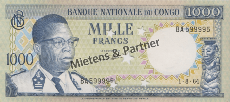 Congo - Kinshasa (Democratic Republic) 1.000 Francs (03437)