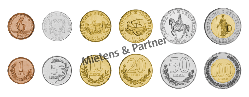 Albania (Republic) 1, 5, 10, 20, 50, 100 Leke (09249)