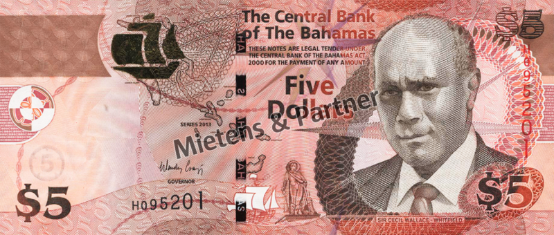 Bahamas (Parliamentary Monarchy) 5 Dollars (51295)