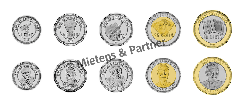 Sierra Leone (Republic) 1, 5, 10, 25, 50 Cents (68906)