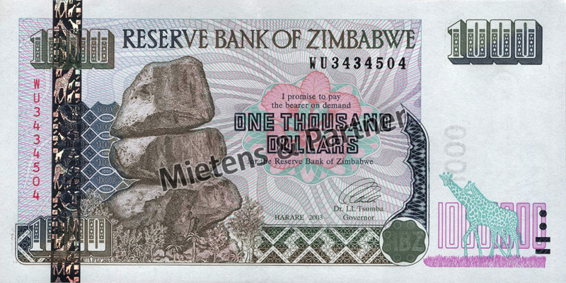 Zimbabwe (Republic) 1.000 Dollars (49924)