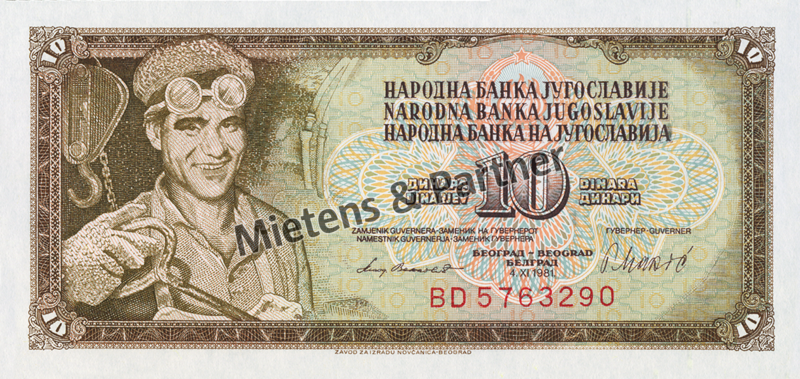Yugoslavia (Socialist Federal Republic) 10 Dinara (28406)