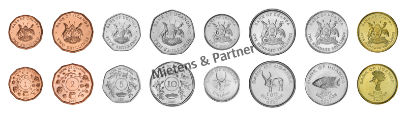 Uganda (Republic) 1, 2, 5, 10, 50, 100, 200, 500 Shillings (10276)