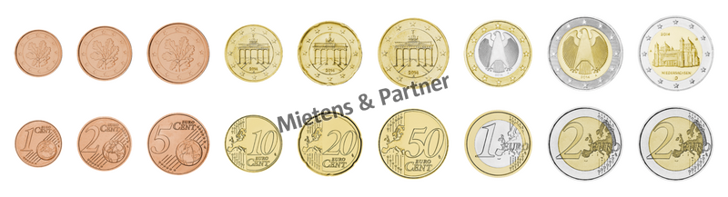Germany (Federal Republic) 1, 2, 5, 10, 20, 50 Euro Cent, 1, 2, 2 Euro (61656)