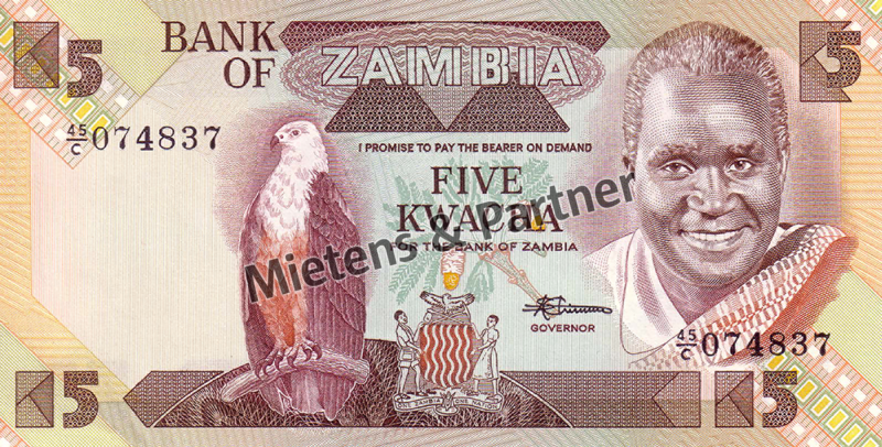 Zambia (Second Republic) 5 Kwacha (03782)