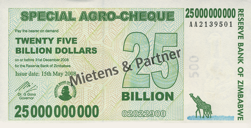 Zimbabwe (Republic) 25 Billion Dollars (03813)