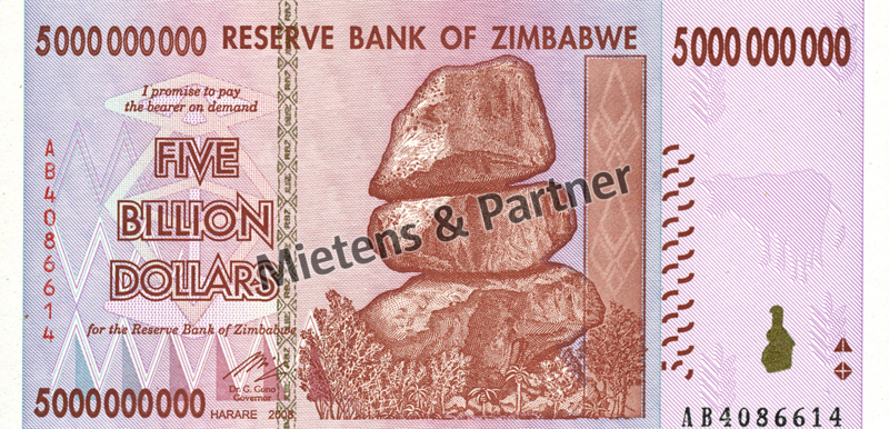 Zimbabwe (Republic) 5 Billion Dollars (03852)