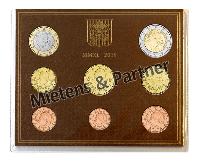 Vatican City State (Absolute Elective Monarchy) 1, 2, 5, 10, 20, 50 Euro Cent, 1, 2 Euro (52968)