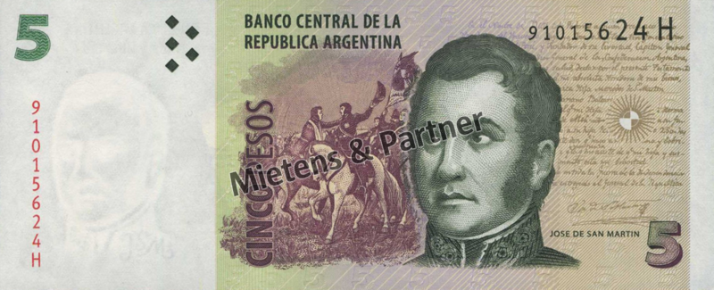 Argentina (Republic) 5 Pesos (43600)