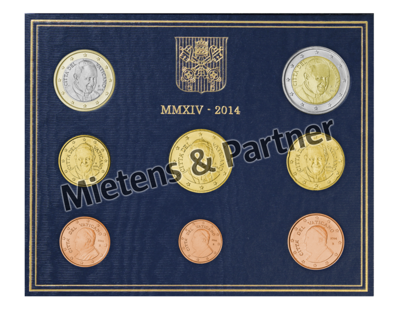 Vatican City State (Absolute Elective Monarchy) 1, 2, 5, 10, 20, 50 Euro Cent, 1, 2 Euro (36713)