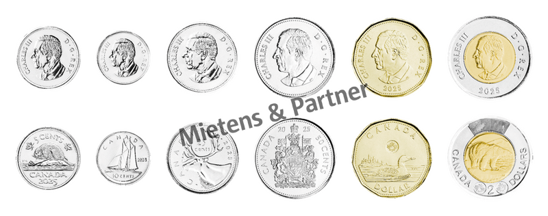 Canada (Parliamentary Monarchy) 5, 10, 25, 50 Cents, 1, 2 Dollars (72029)