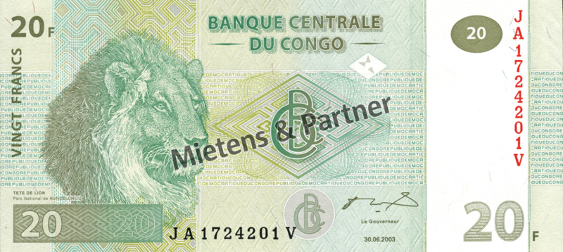 Congo (Democratic Republic) 20 Francs (03448)