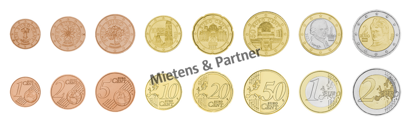 Austria (Republic) 1, 2, 5, 10, 20, 50 Euro Cent, 1, 2 Euro (66292)