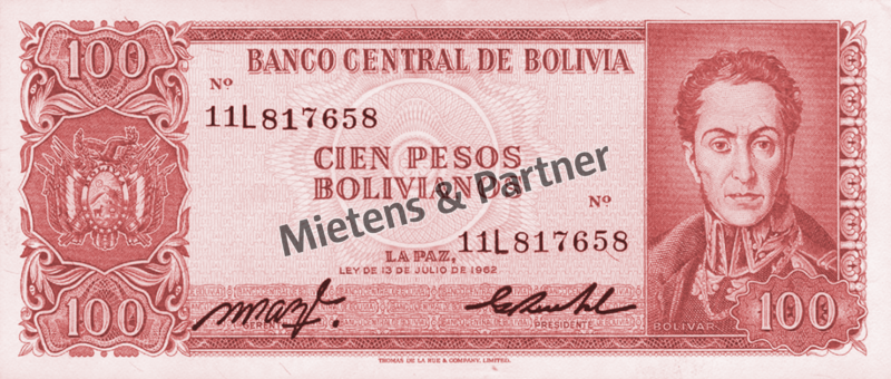 Bolivia (Republic) 100 Pesos Bolivianos (50385)