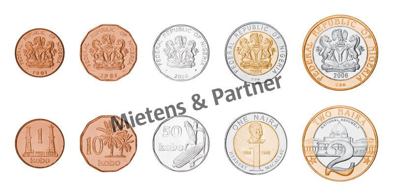 Nigeria (Federal Republic) 1, 10, 50 Kobo, 1, 2 Naira (10083)