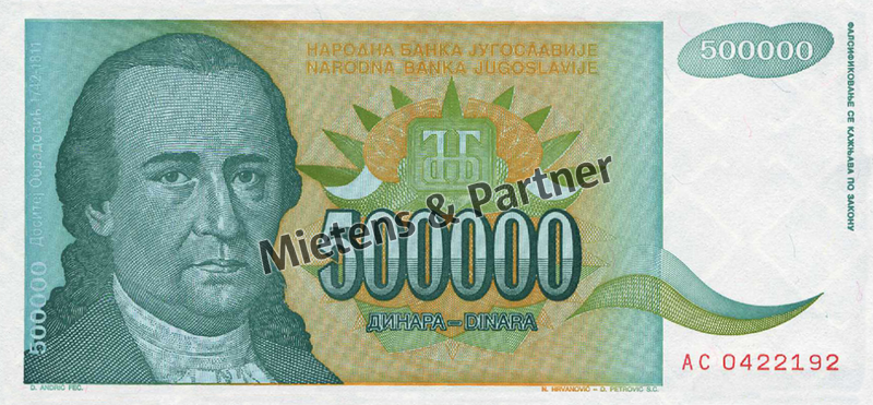 Yugoslavia (Federal Republic) 500.000 Dinara (23920)