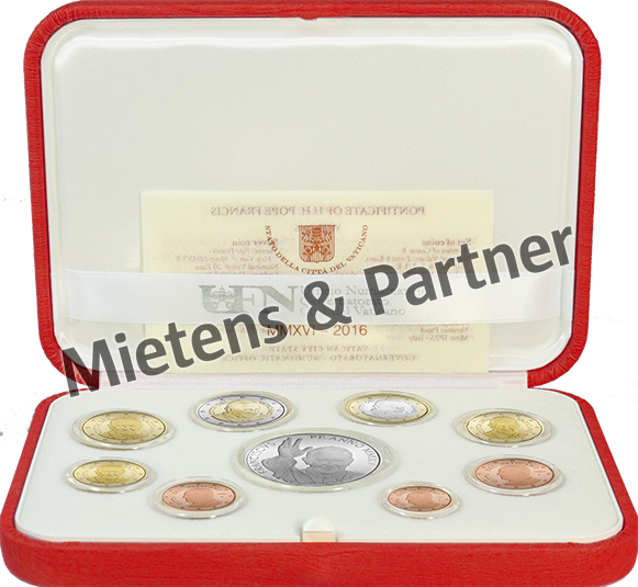 Vatican City State (Absolute Elective Monarchy) 1, 2, 5, 10, 20, 50 Euro Cent, 1, 2, 20 Euro (63579)