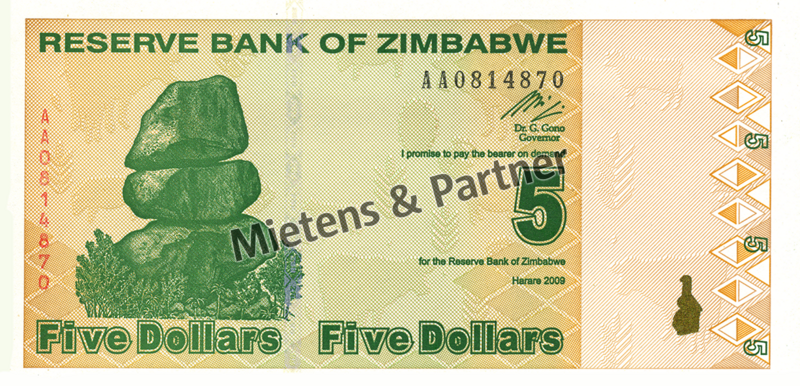 Zimbabwe (Republic) 5 Dollars (03855)