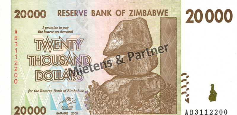 Zimbabwe (Republic) 20.000 Dollars (03850)
