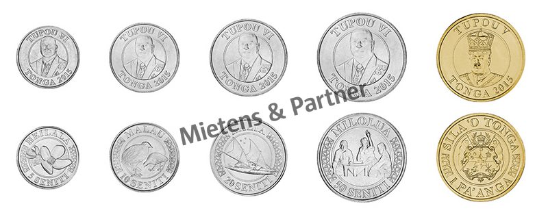 Tonga (Kingdom) 5, 10, 20, 50 Seniti, 1 Pa'anga (42401)