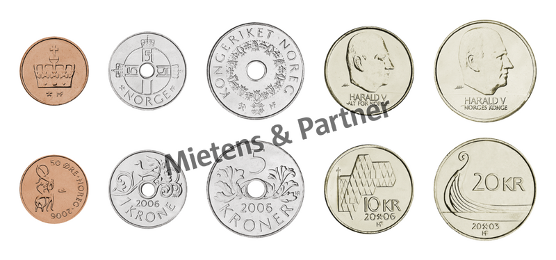 Norway (Kingdom) 50 Öre, 1, 5, 10, 20 Kroner (07841)