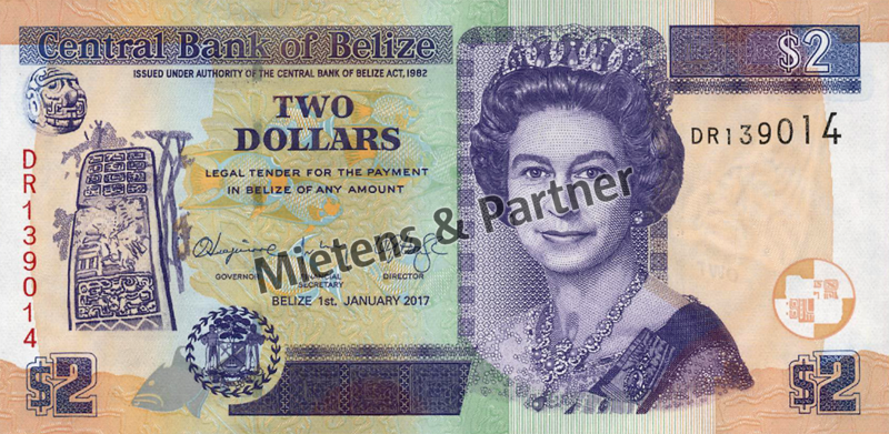 Belize (Parliamentary Monarchy) 2 Dollars (57726)
