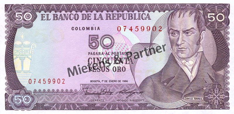 Colombia (Republic) 50 Pesos Oro (04541)