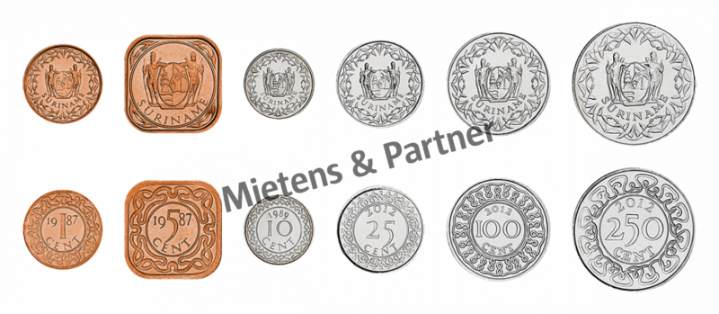 Suriname (Republic) 1, 5, 10, 25, 100, 250 Cent (41340)