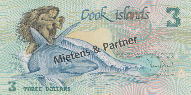 Cook Islands (Self-governing Island Country in Free Association with New Zealand) 3 Dollars (05677)