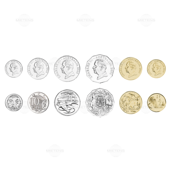 Australia (Parliamentary Monarchy) 5, 10, 20, 50 Cents, 1, 2 Dollars (72556)