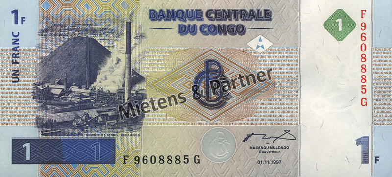 Congo (Democratic Republic) 1 Franc (38478)