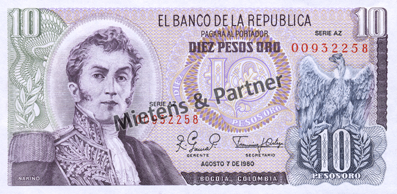 Colombia (Republic) 10 Pesos Oro (04539)